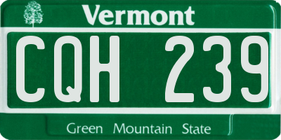 VT license plate CQH239