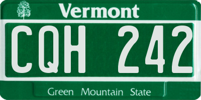 VT license plate CQH242