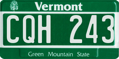 VT license plate CQH243