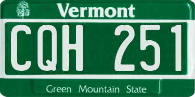 VT license plate CQH251