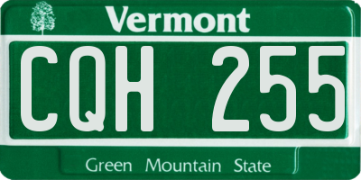 VT license plate CQH255