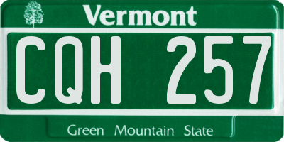 VT license plate CQH257