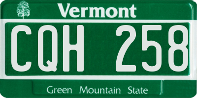 VT license plate CQH258