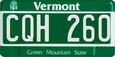 VT license plate CQH260
