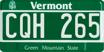 VT license plate CQH265