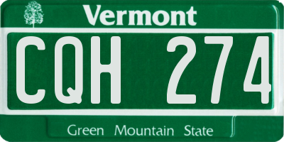 VT license plate CQH274