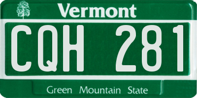 VT license plate CQH281