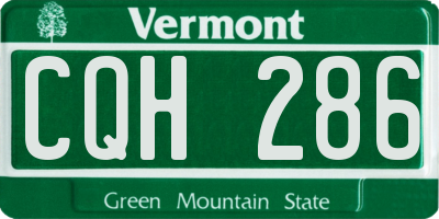 VT license plate CQH286