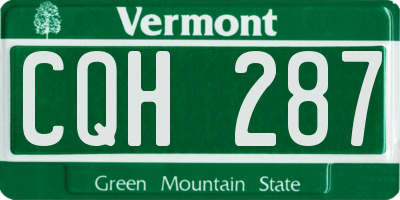 VT license plate CQH287