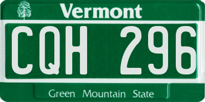 VT license plate CQH296