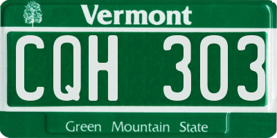 VT license plate CQH303