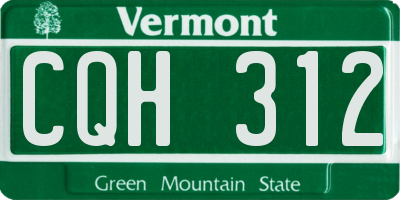 VT license plate CQH312