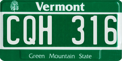 VT license plate CQH316