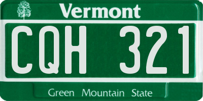 VT license plate CQH321
