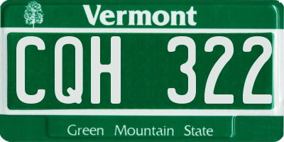 VT license plate CQH322