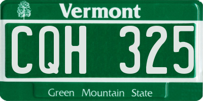 VT license plate CQH325