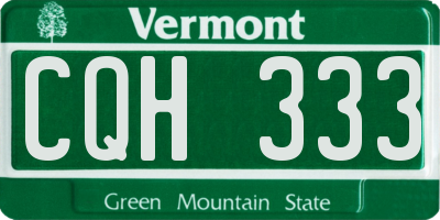 VT license plate CQH333