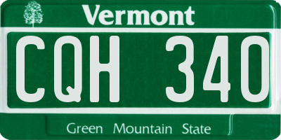 VT license plate CQH340