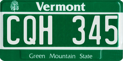 VT license plate CQH345