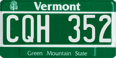 VT license plate CQH352