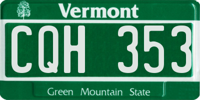 VT license plate CQH353