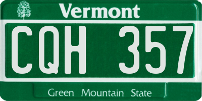 VT license plate CQH357