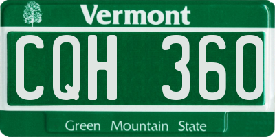 VT license plate CQH360