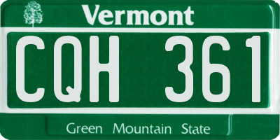 VT license plate CQH361