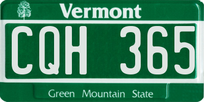 VT license plate CQH365