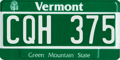 VT license plate CQH375