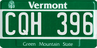 VT license plate CQH396