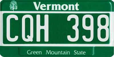 VT license plate CQH398