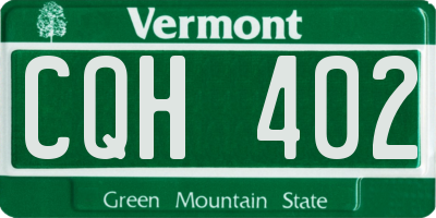 VT license plate CQH402