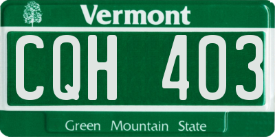 VT license plate CQH403