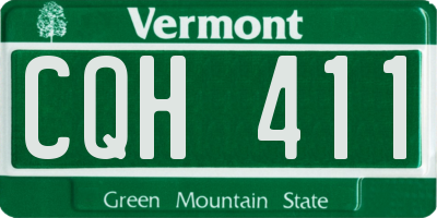 VT license plate CQH411