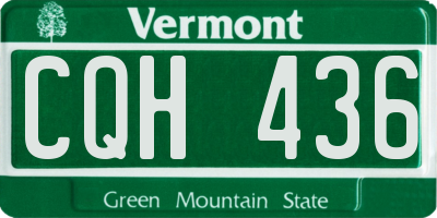 VT license plate CQH436