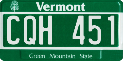 VT license plate CQH451