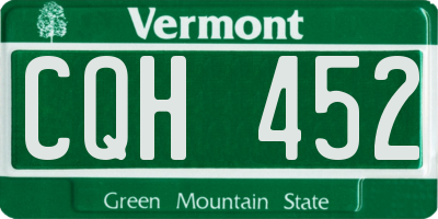 VT license plate CQH452