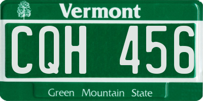 VT license plate CQH456