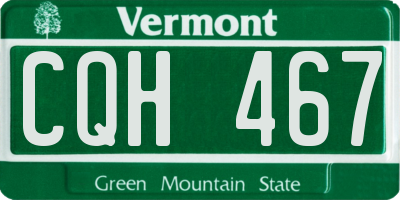 VT license plate CQH467