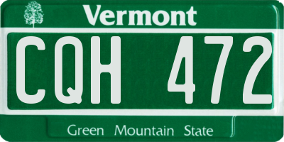 VT license plate CQH472