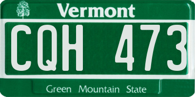 VT license plate CQH473