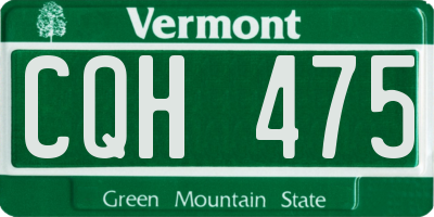 VT license plate CQH475
