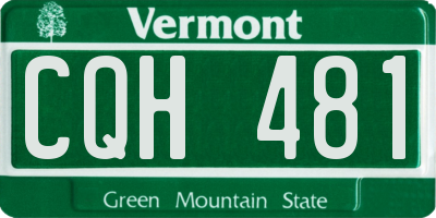 VT license plate CQH481
