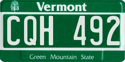 VT license plate CQH492