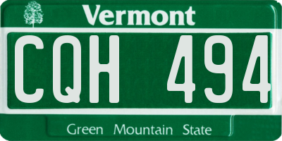VT license plate CQH494