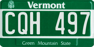 VT license plate CQH497