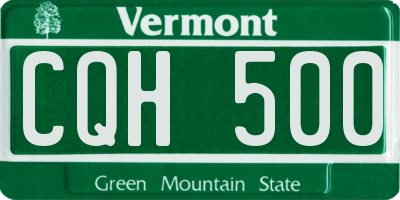 VT license plate CQH500
