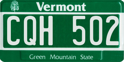 VT license plate CQH502