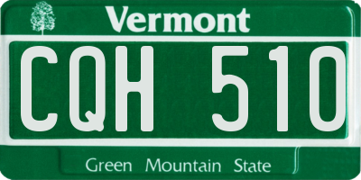 VT license plate CQH510